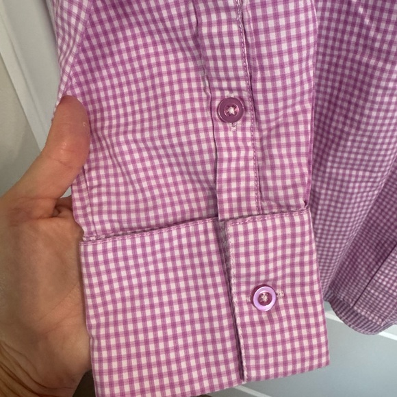 Camila Coelho Lavender/Pink Gingham Long Sleeve Button Down Shirt Dress Small - Picture 7 of 11
